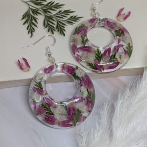 Wild flower statement silver earrings