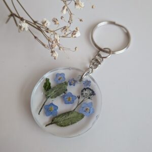 Forget me not resin keyring
